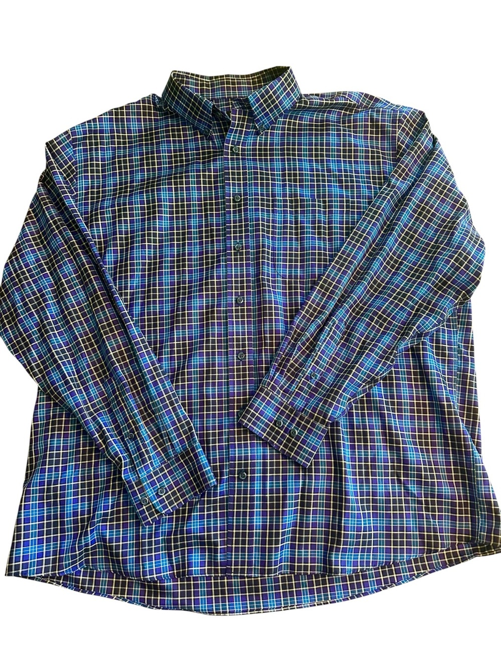 Jos. A Bank Travelers Collection Long Sleeve Button Down Shirt - Mens XXL Tartan